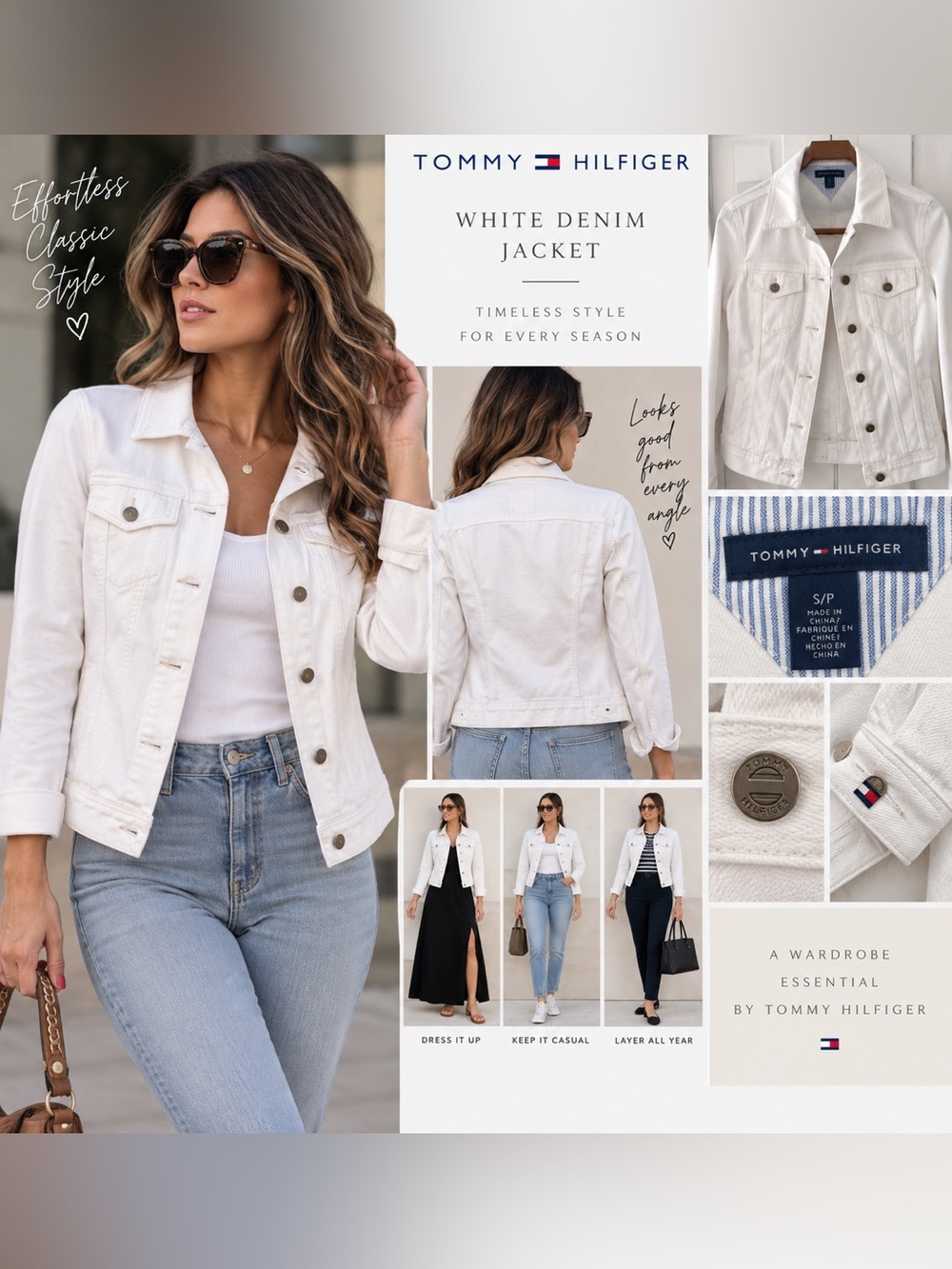 Tommy Hilfiger White Denim Jacket - Women's Classic Trucker